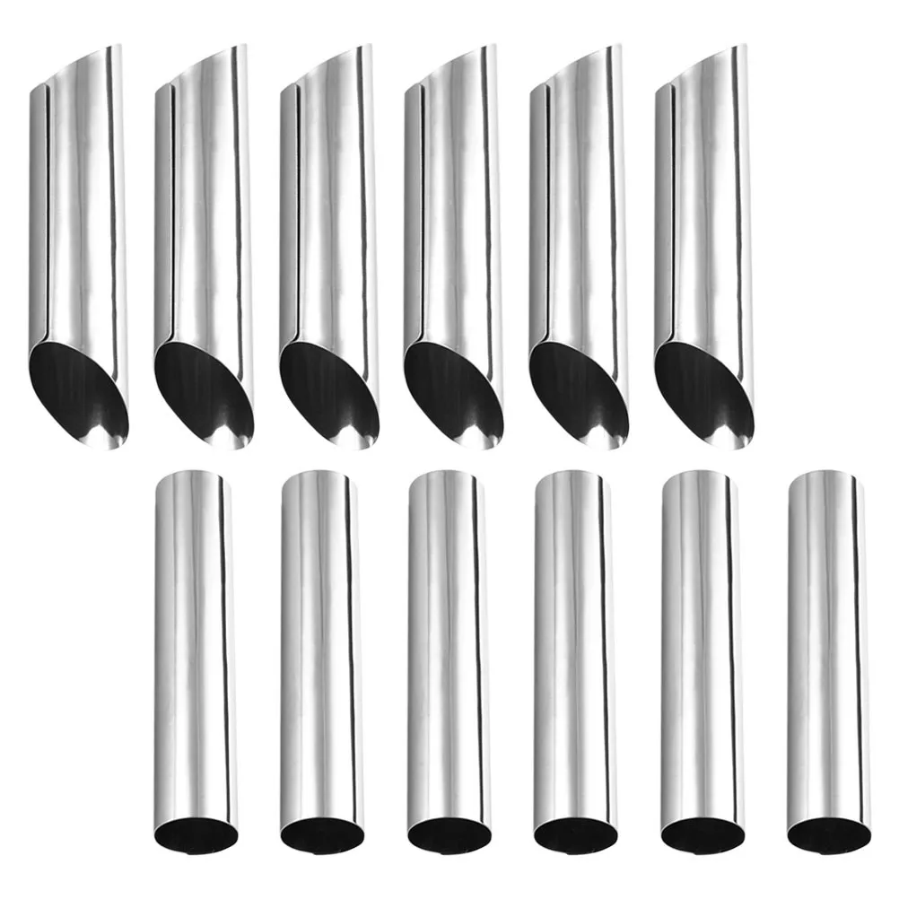 12Pcs Kitchen Gadgets Croissants Molds Stainless Steel Cone Roll Tubes Baking Supplies Cream Roll Mold Tubes Croissants Molds