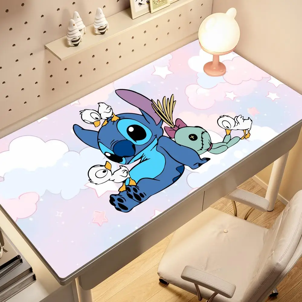 

Kawaii Stitch Anime PU Leather Mouse Pad Large Cartoon Gaming Accessories Protector Office Laptop Non Slip Student Writing Pad
