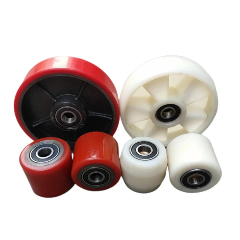 Forklift Wheel Accessories PU Wheels Manual Hydraulic Lifting and Transporting Vehicle Nylon Wheels Ground Bull Polyurethane