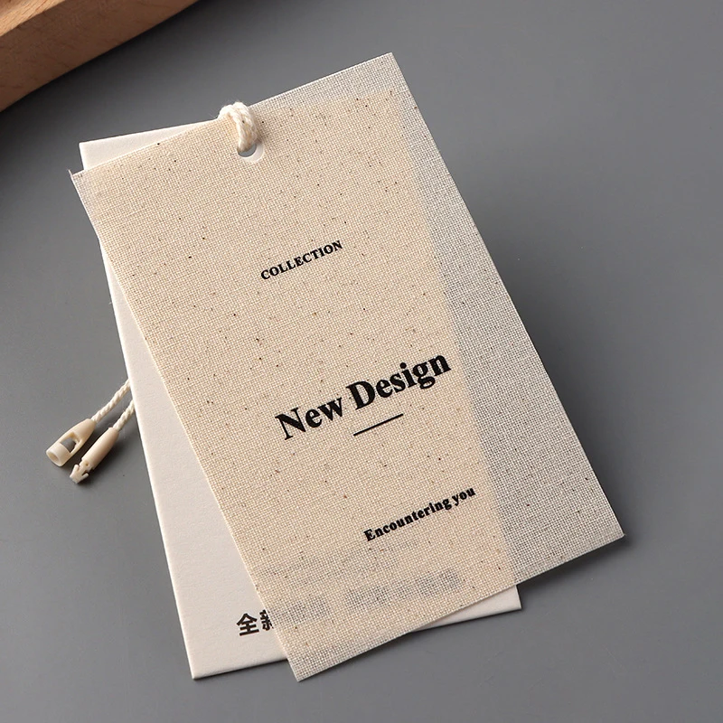 Cotton Linen Hang Tags Custom Printed Logo for Clothing Garment Price Tags Wholesale
