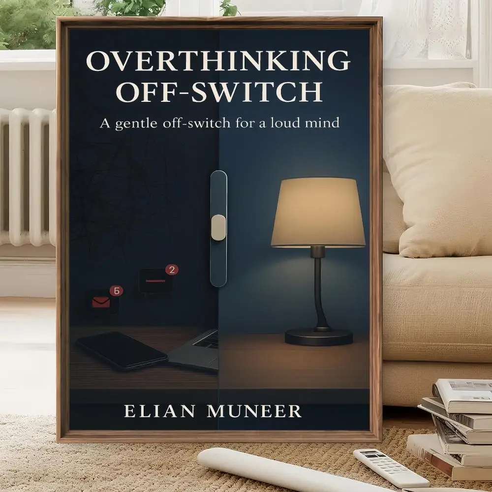 Stop Overthinking at Night HD Wall Art Poster Intrusive Thoughts Rumination Sleep Anxiety Mental Wellness Bedroom Decor