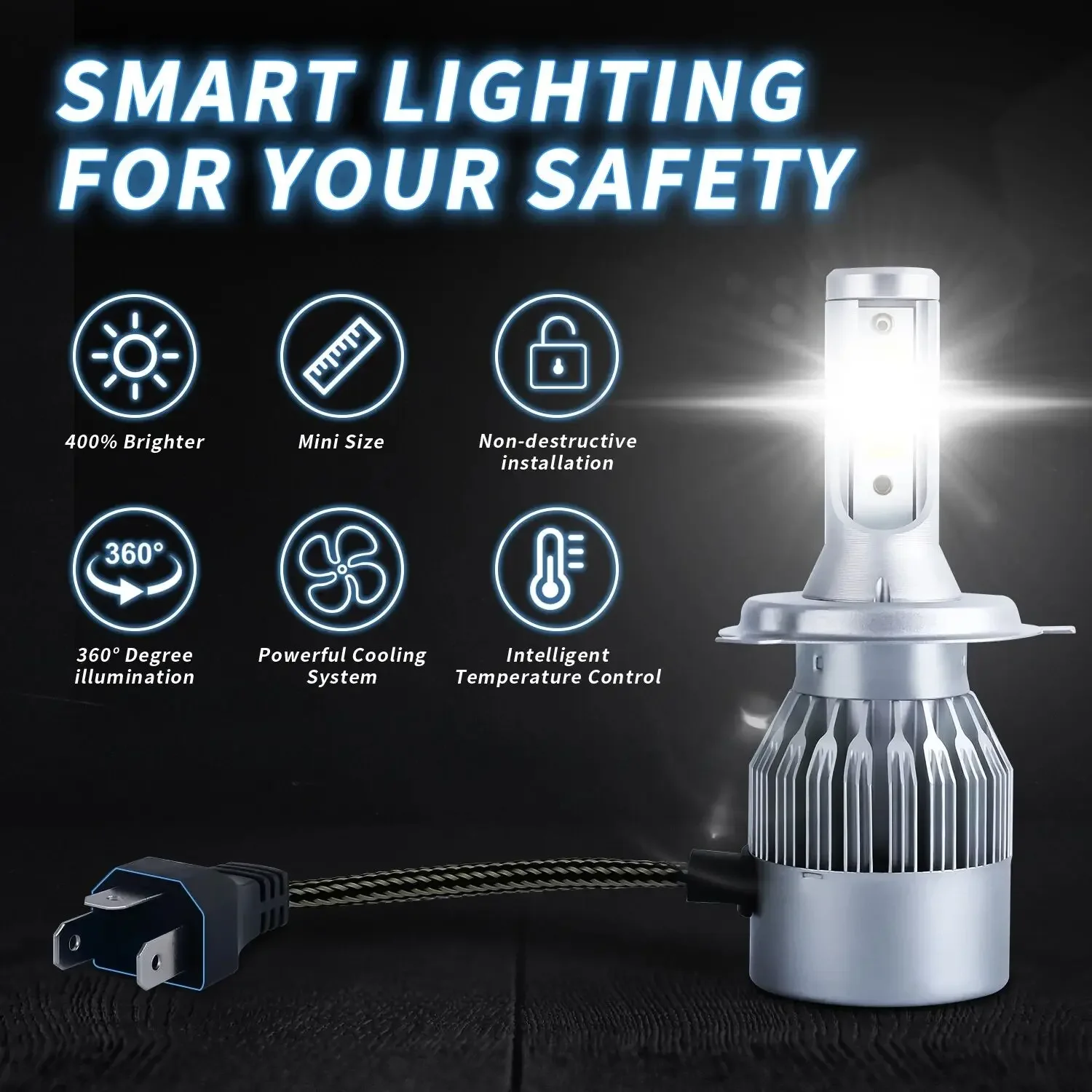 XTG C6 2pcs LED Car Headlights 6000K 8000K H1 H8 H9 H11 Automobiles Headlamp 12V H7 H4 Auto Bulbs Driving Light