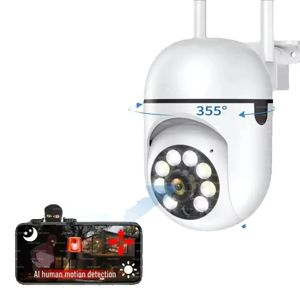 4 Мегапиксельная Уличная Wifi Камера PTZ IP 2K HD Охрана Наружная Камера Автоматическое Обнаружение Отслеживание Камеры ICSeeAPP image 6