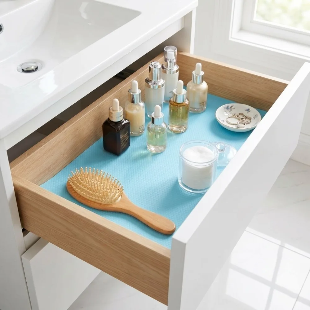 4Pcs Food grade material Refrigerator Liner Thickened design Cuttable freely Drawer Liner Moisture and oil resistant