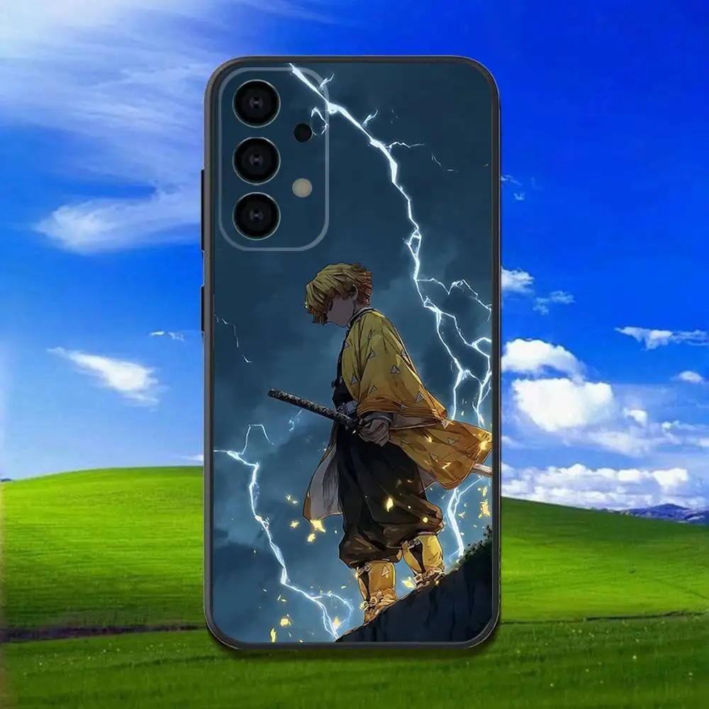 Capa de telefone anime z-zenitsu a-agatsuma para samsung galaxy a13, a21s, a22, a31, a32, a52, a53, a71, a80, concha preta macia