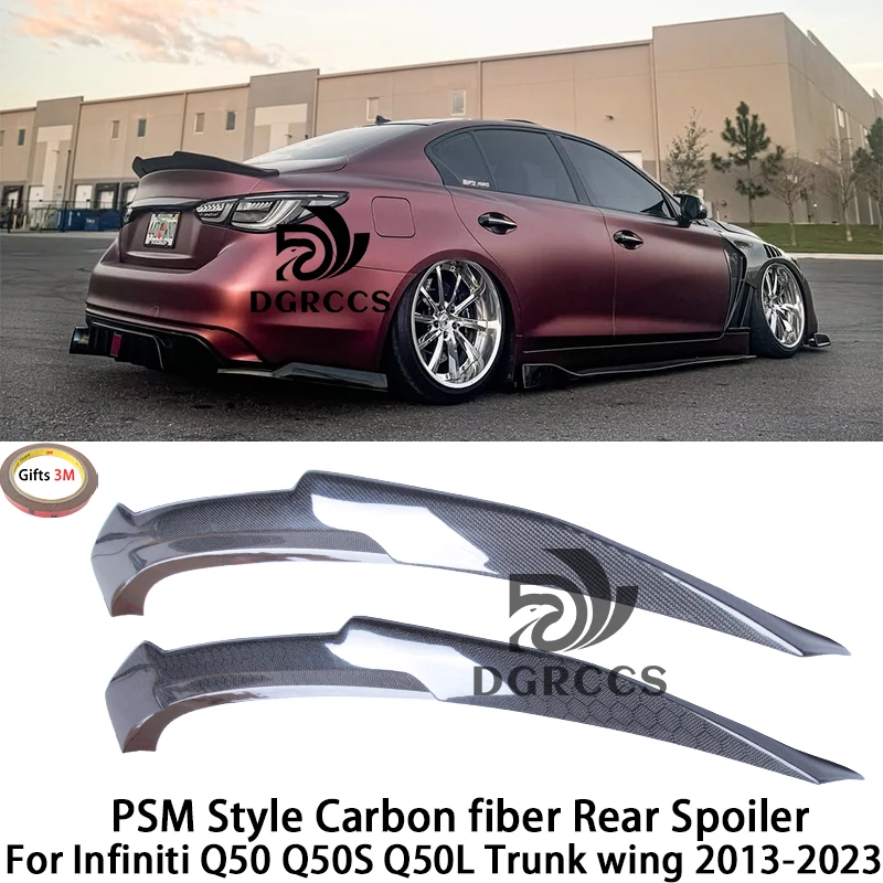 

Для Infiniti Q50 Q50S Q50L PSM стиль задний спойлер из углеродного волокна крыло багажника 2013-2023 углеродное волокно