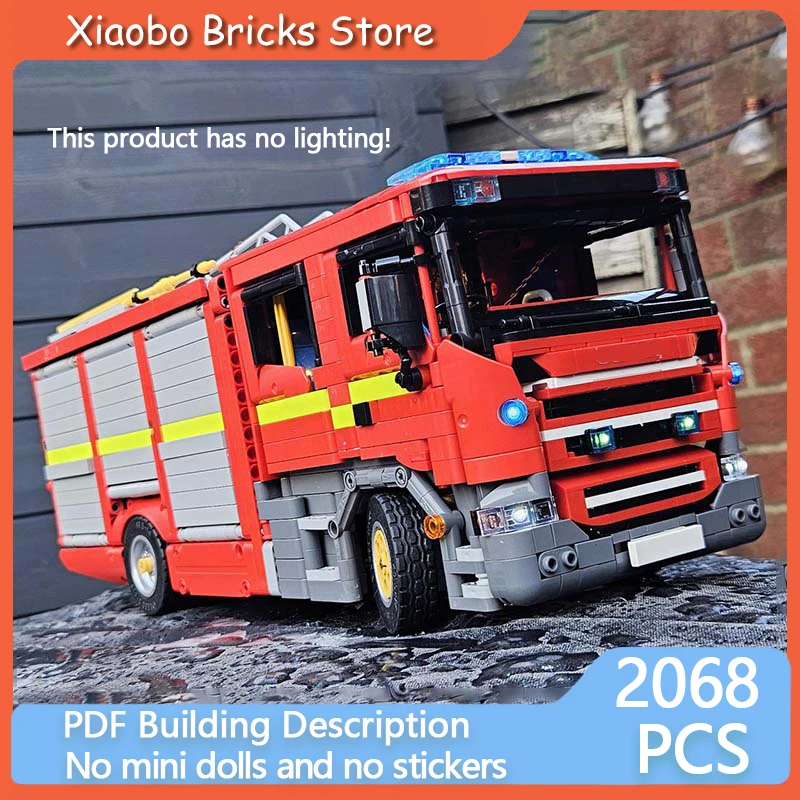 Caminhão de Serviço Urbano Modelo MOC, Blocos de Montar P280, Caminhão de Bombeiros, Tecnologia Modular, Presentes de Férias, Brinquedos para Crianças