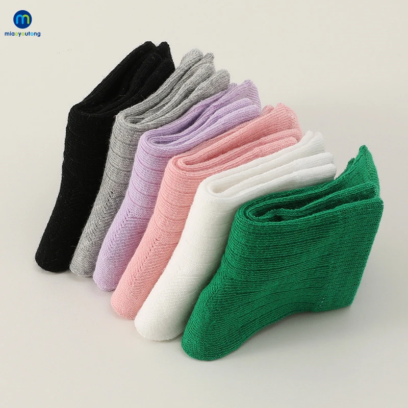 4 Pairs/Lot Baby Kids Socks For Girls Cotton Striped School Boy Socks Women's Warm Infant Toddler Children's Socks Miaoyoutong images - 6