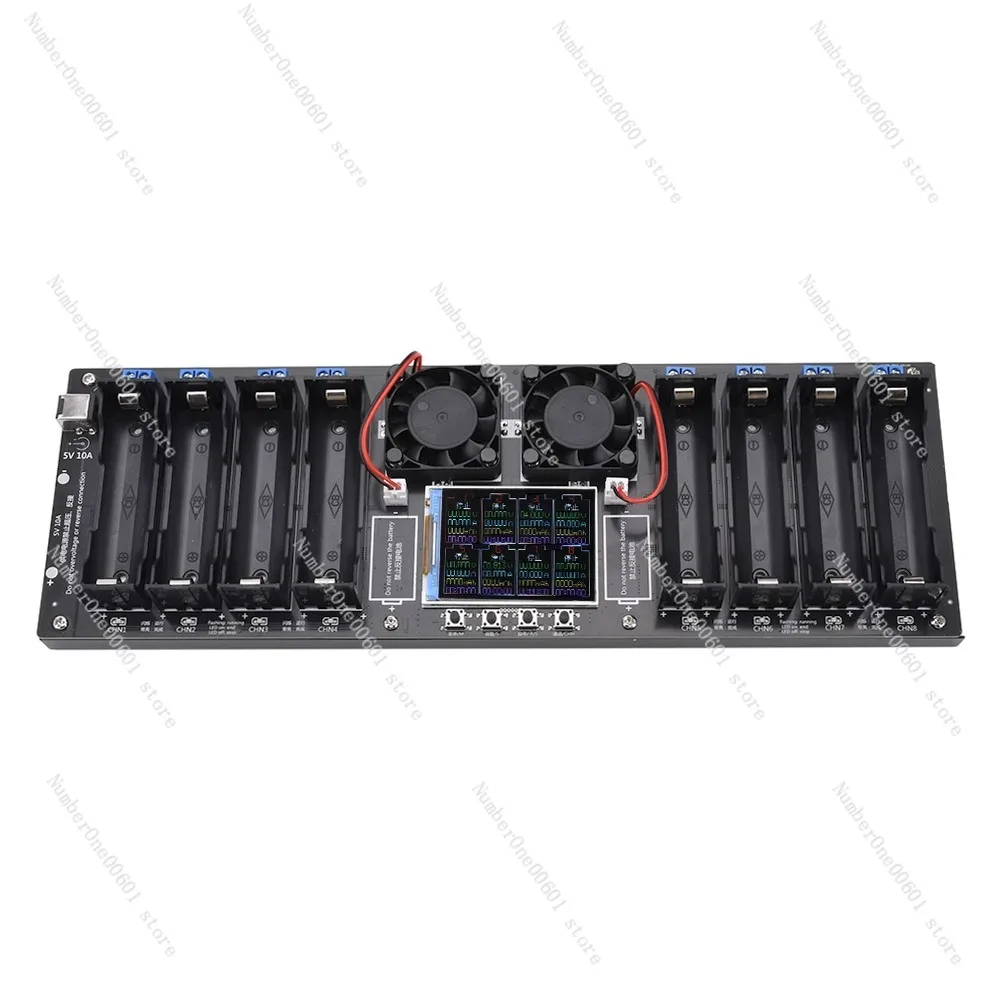 

Eight-channel 18650 battery capacity internal resistance tester automatic charging and discharging module 2.4-inch colour screen