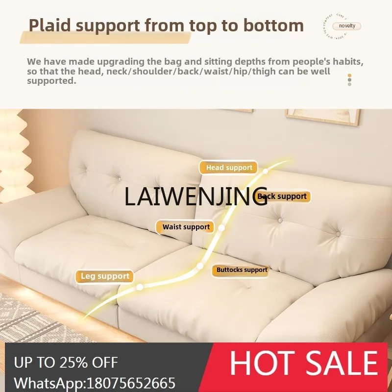 Cloud Sofa Small Unit Straight Row Double Storage Suspension Technology Cloth Sofa