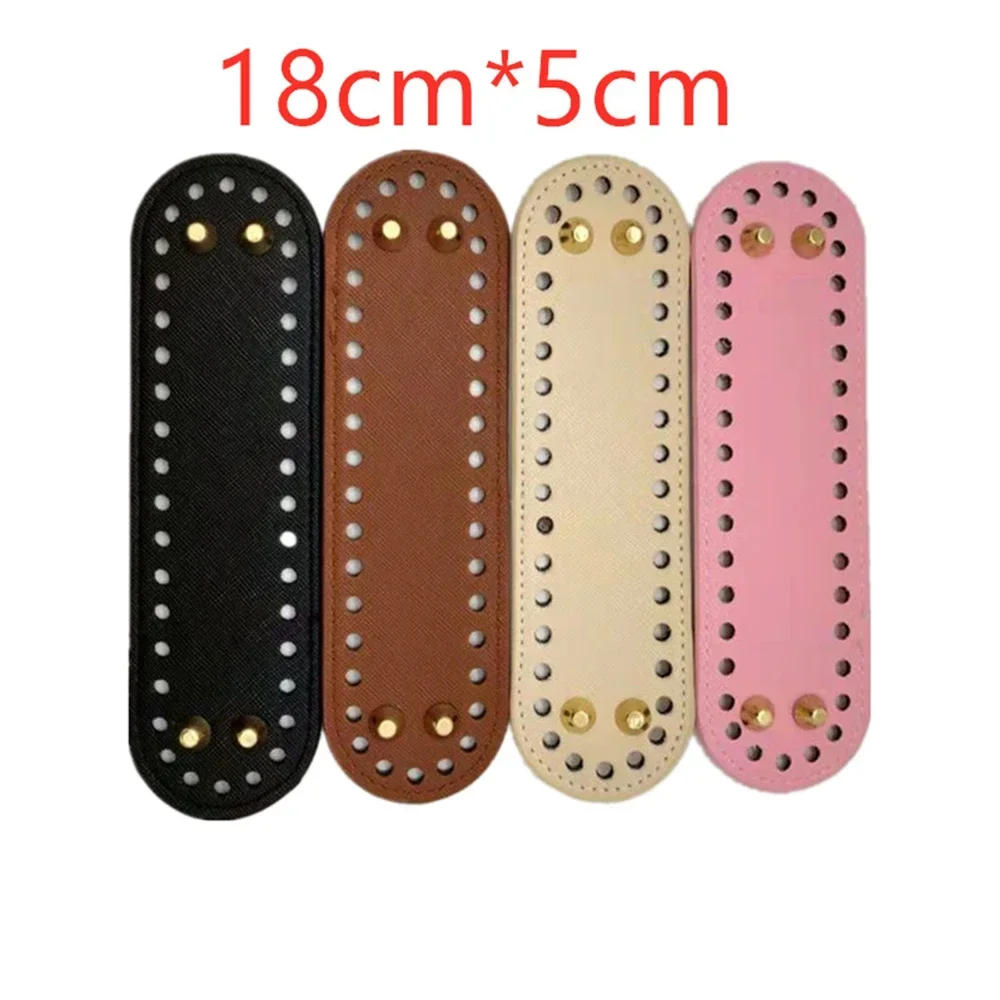 

5*18cm Wholesale Oval Long Bottom For Knitted Bag Pu Leather Bag Accessories Handmade Base With 38 Holes Diy Crochet Bag Bottom