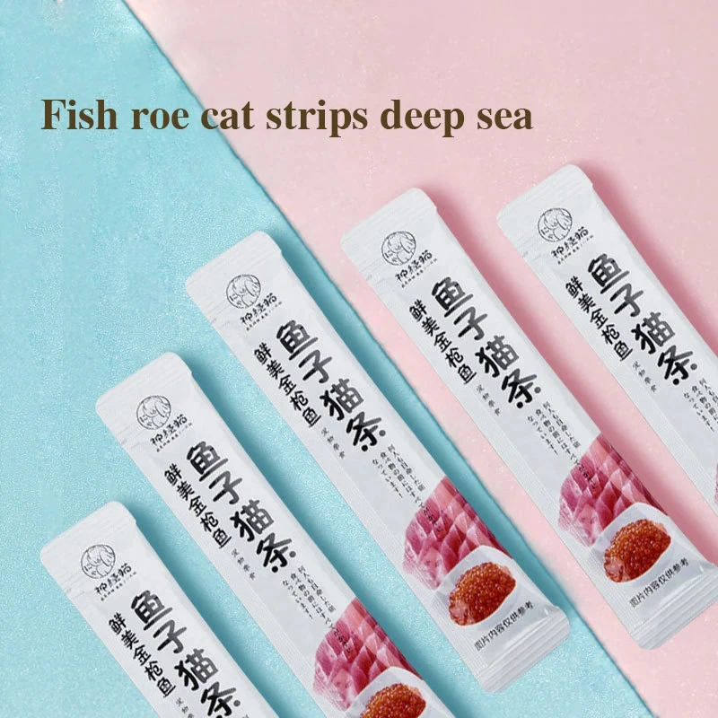 

Cat strips into cat kittens hair gills tuna seedlings fresh nutrition wet food bag pet cat food cat snacks