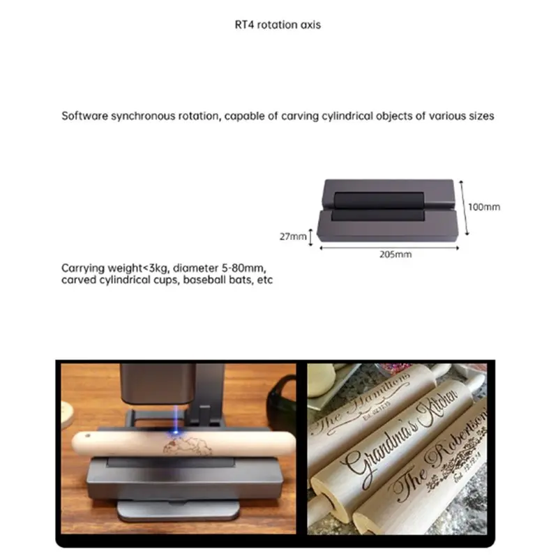 ABKO-Rotation Accessory R4 Rotary Axis For MR. CARVE C1 5W Foldable Laser Engraving Machine