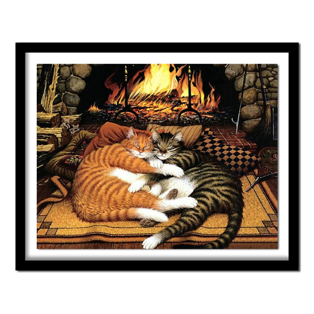 Diamond Embroidery sleeping cat Pattern DIY 5D Diamond Painting Cross Stitch Full Needlework Rhinestones Painting ZB369