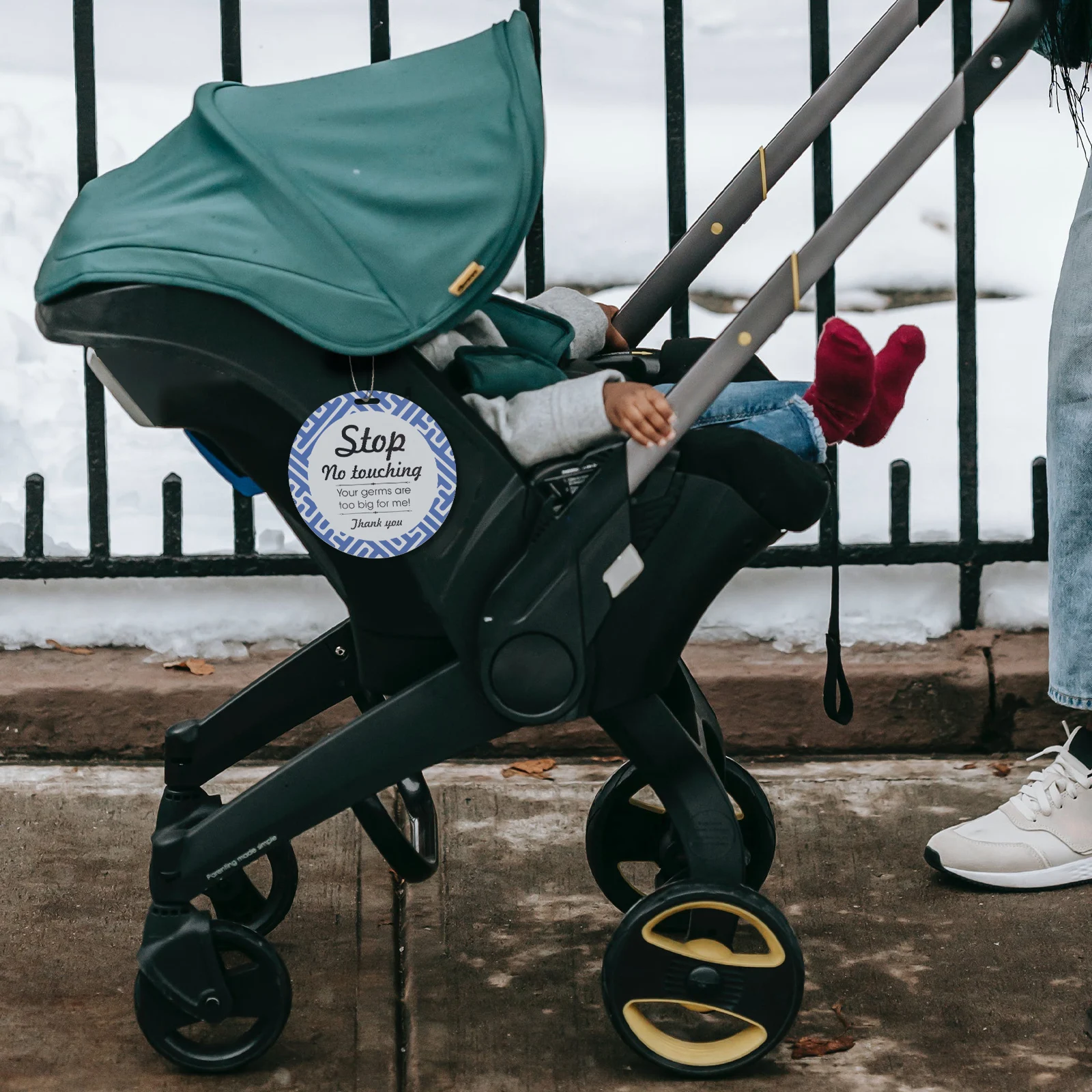 

No Touching Safety Sign Durable Practical Clear Pattern for Stroller Infant car Warning Caution Sign