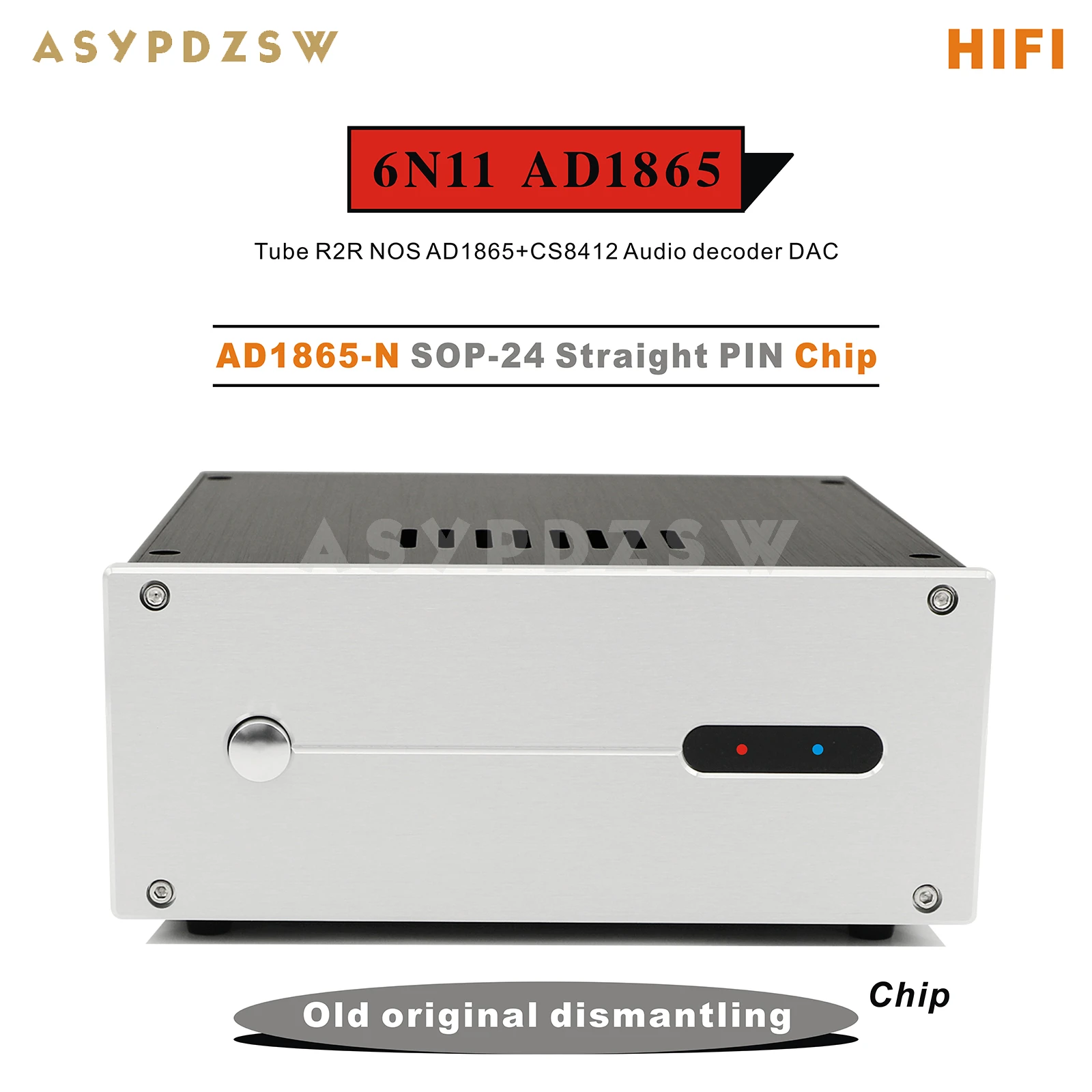 HIFI Stereo 6Z4+6N11 Buizendecoder R2R NOS AD1865+CS8412 Audio AD1865 DAC (DAC Chip optioneel)