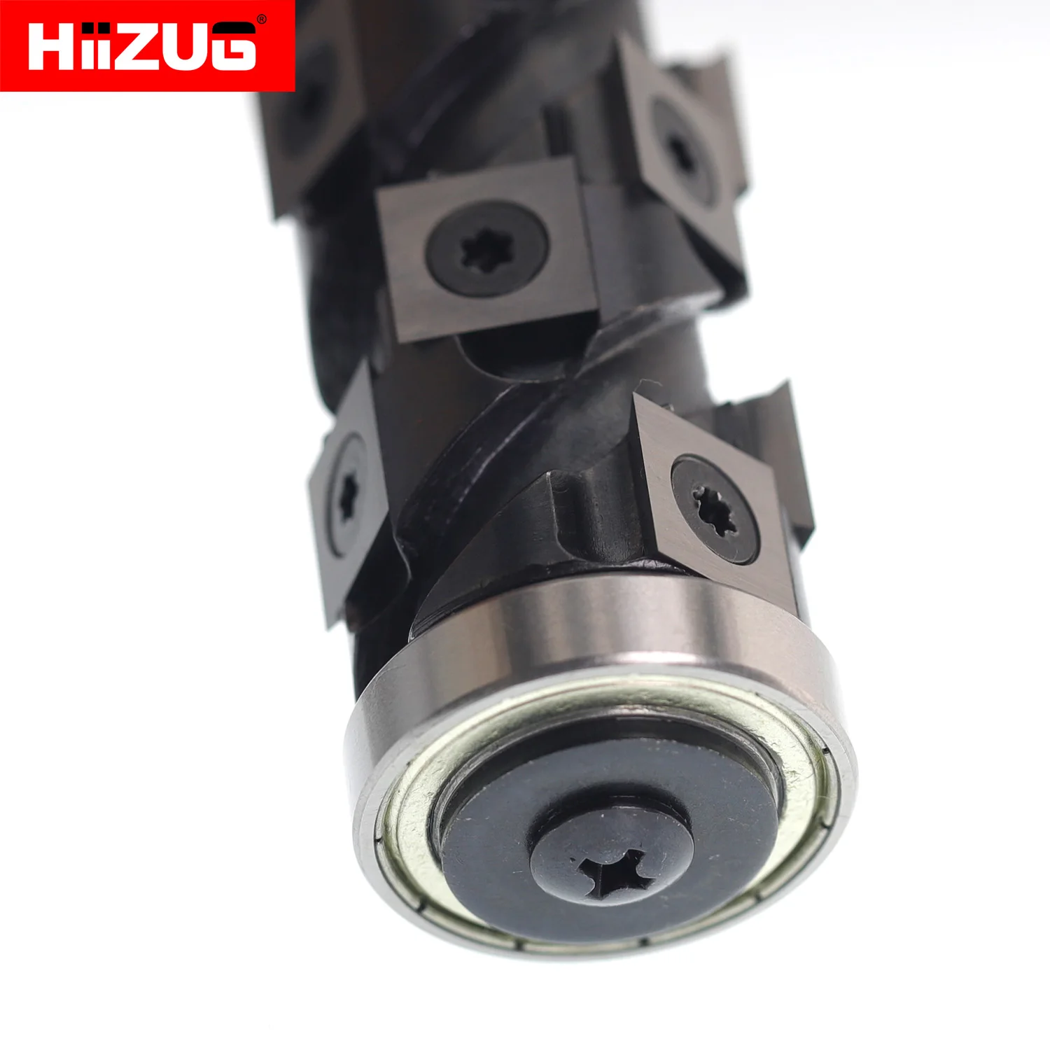 16mm Shank Spiral Flush Trim Router Bit, Cut Length 80mm Double Bearings Pattern Template Router Bit 12mm Carbide Insert