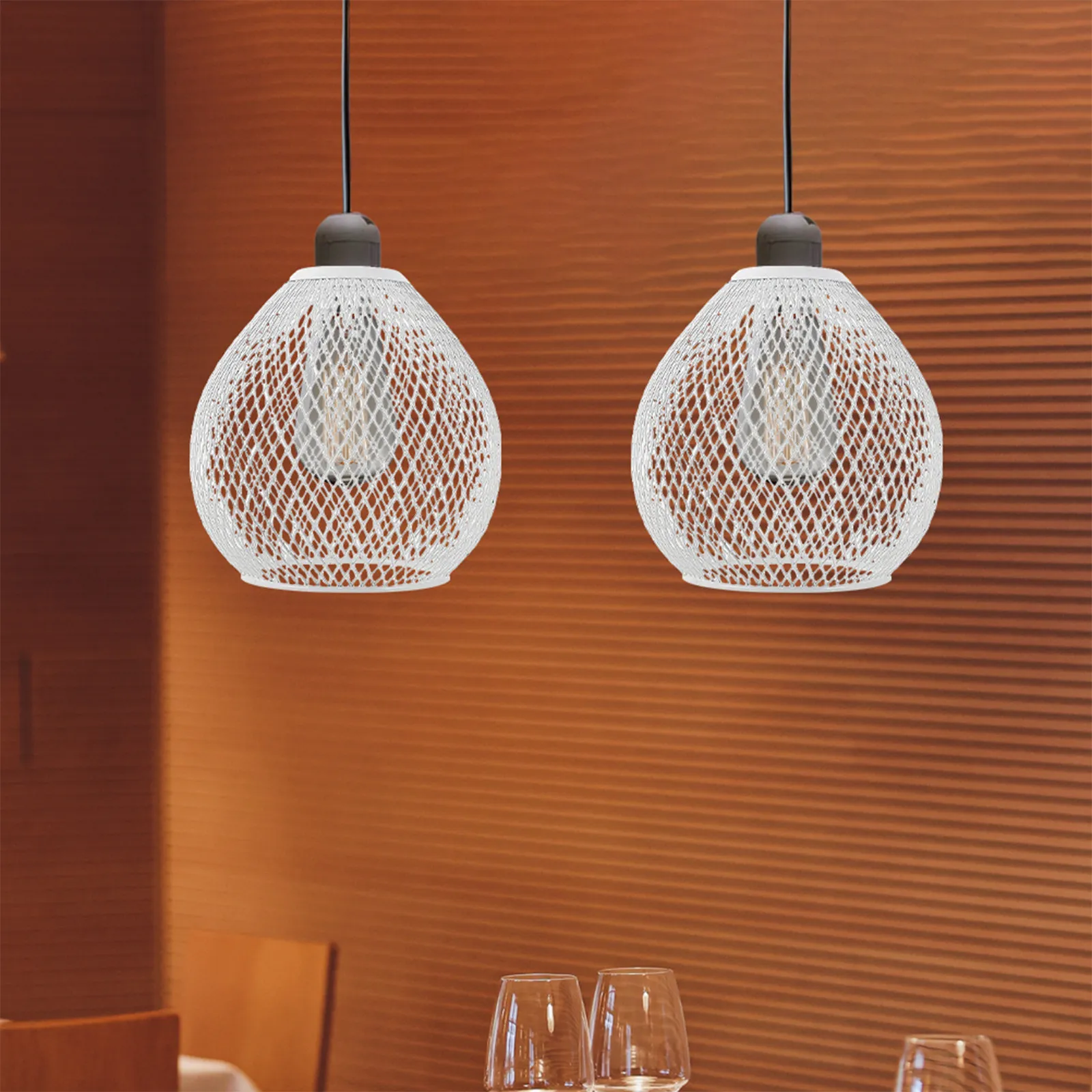 

Decorative Hollow Out Water Drop Lamp Shade Metal Iron Wire Mesh Pendant Light Cover Lampshade Soft Light for Home Office