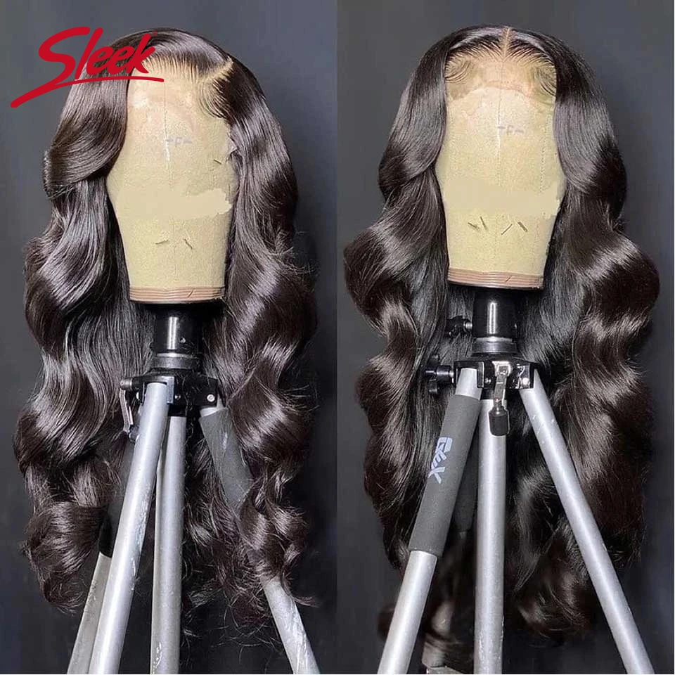 Sleek 13X4 Spitze Frontal Perücken Brasilianische Körper Welle Spitze Front Menschliches Haar Perücken 100% Natürliche Remy Haar Perücke