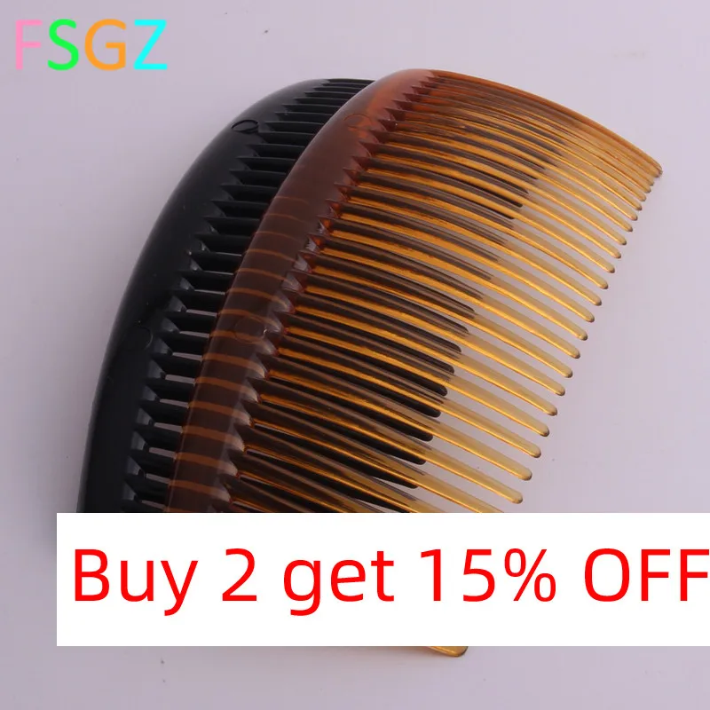 20 Pieces/lot Diy Plastic Hair Accessories Pc Big Comb Shining Black Transparent Brown Colors Women Hair Combs