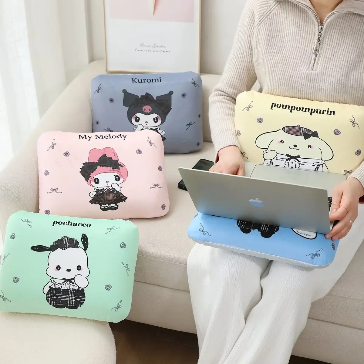 Comfortable Memory Foam Nap Pillow Anime Kuromi My Melody Cinnamoroll Pochacco Back Cushion Seat Cushion Sofa Bed Home Decor