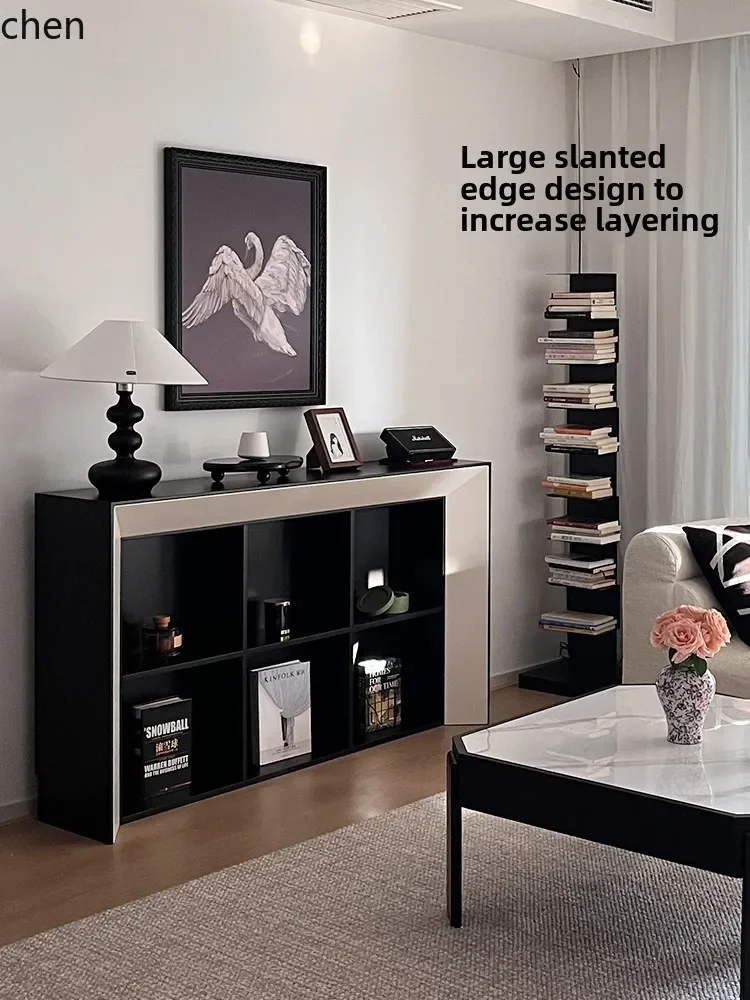 H5.22 solid wood fireplace decorative bookshelf medieval dining side cabinet living room display floor-to-ceiling foyer cabinet