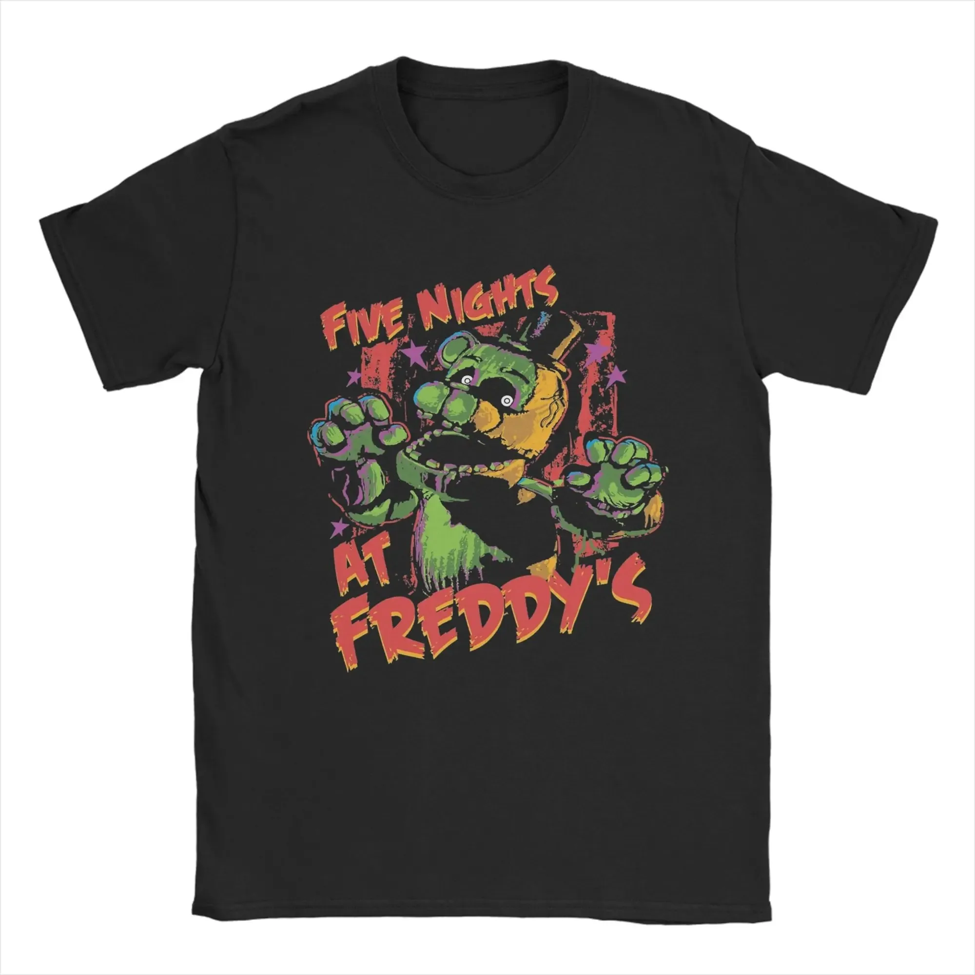 Men's Springtrap FNAF Five Nights at Freddy's T-Shirt Cotton Summer Wear, Vintage Short Sleeve Crew Neck Loose T-shirts