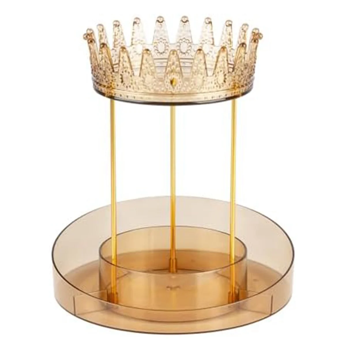 

360° Rotating Jewelry Organizer Display Stand, Crown-Shaped Necklace & Bracelet Hanging Organizer, Jewelry Tower Rack-B