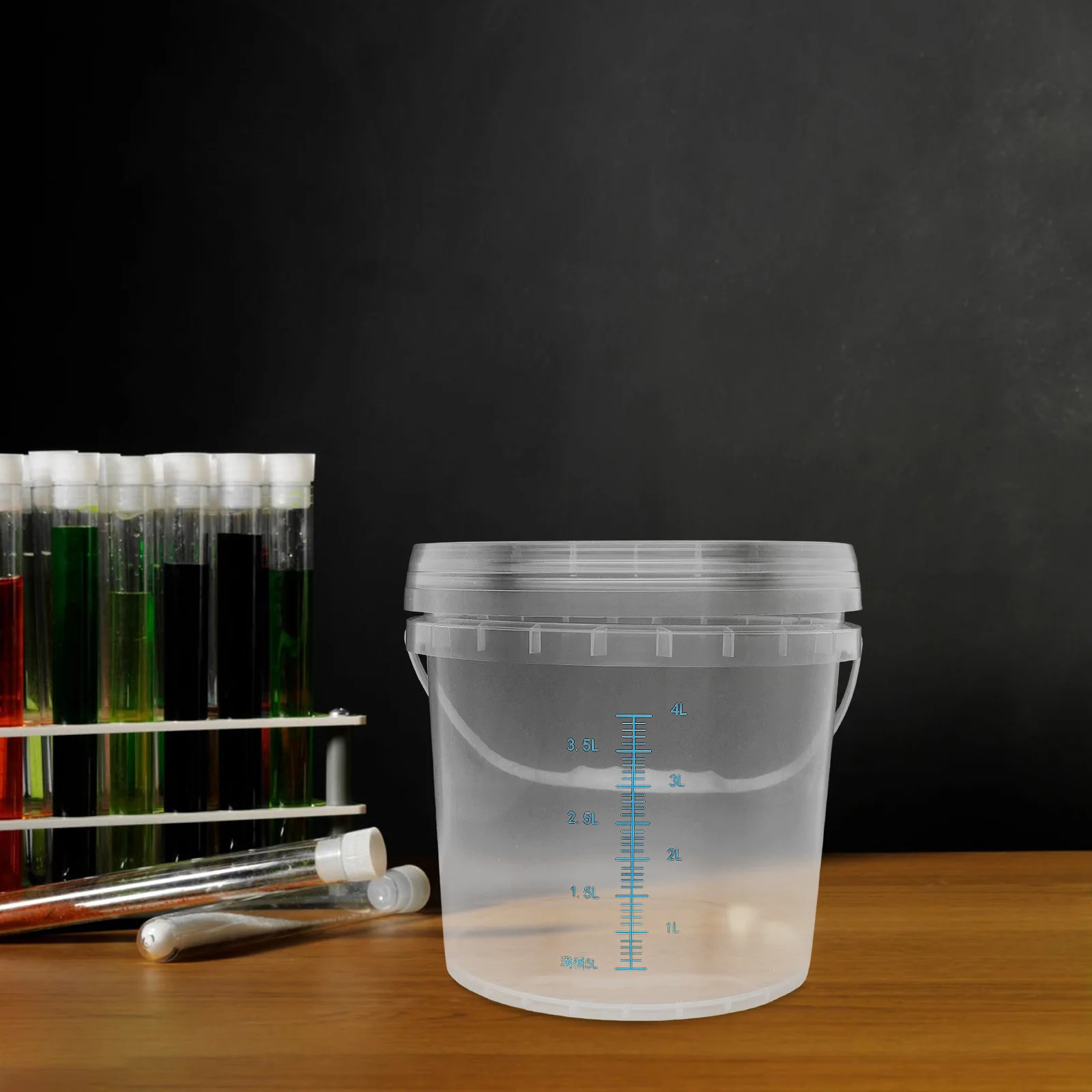 Food Grade Thickened Plastic Bucket 5L Clear Measuring Scale Sealed Lid Handle Storage Soaking Container Cleaning Sanitation