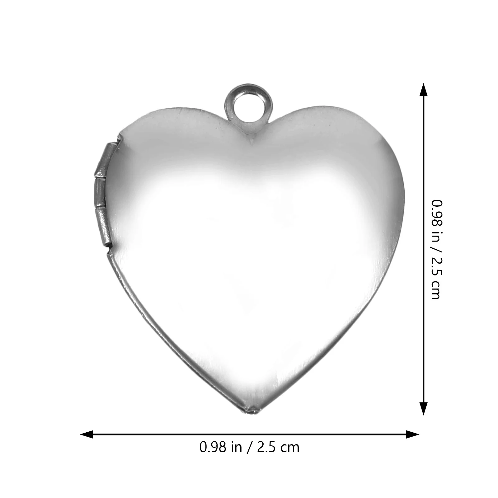 ハート型のフォトロケットペンダント、ステンレス製、DIYジュエリー製作、クラフトプロジェクト、ギフトに
