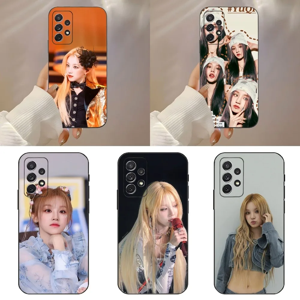 Kpop G-Idles Y-Yuqi Phone Case For Samsung Galaxy A91,A80,A73,A72 ,A71,A53A52,A32 ,A31A22,A21s,A20,Black Cover