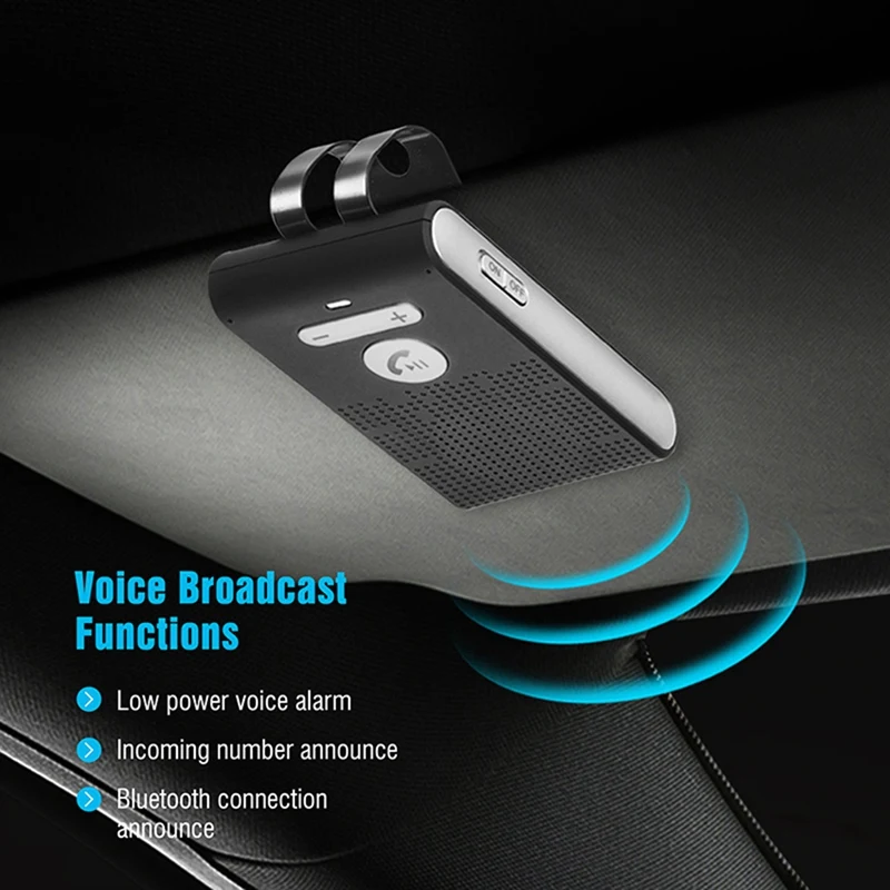 

HIFI Bluetooth Speaker Handsfree Car Sun Visor Clip Wireless Audio Receiver Speakerphone Loud Music Player Microphone