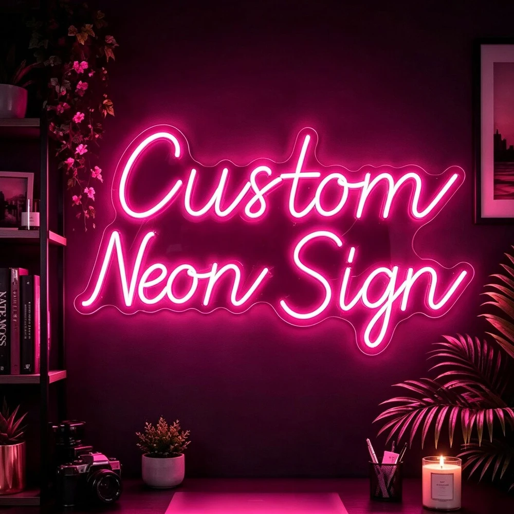 Custom Decor Sign Neon Sign Private Logo Sign Dimmable LED Light for Birthday Bar Wedding Party Company Business Logo Night Lamp