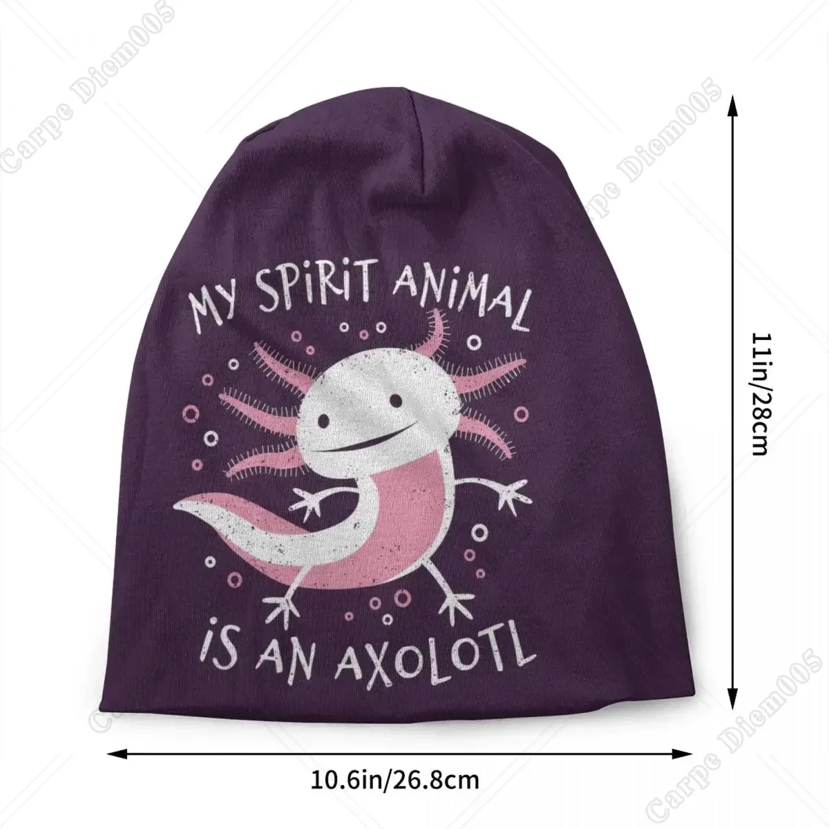 Cute Amphibian My Spirit Animal Is An Axolotl Beanie Cap Unisex Winter Bonnet Knitting Hats  Outdoor Skullies Beanies Caps