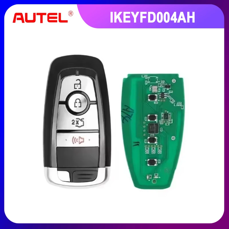 

1 шт. универсальный смарт-ключ Autel Ikey IKEYFD004AH, 4 кнопки, 868/915 МГц, для Ford, для смарт-ключей Autel, для KM100, IM508, IM608