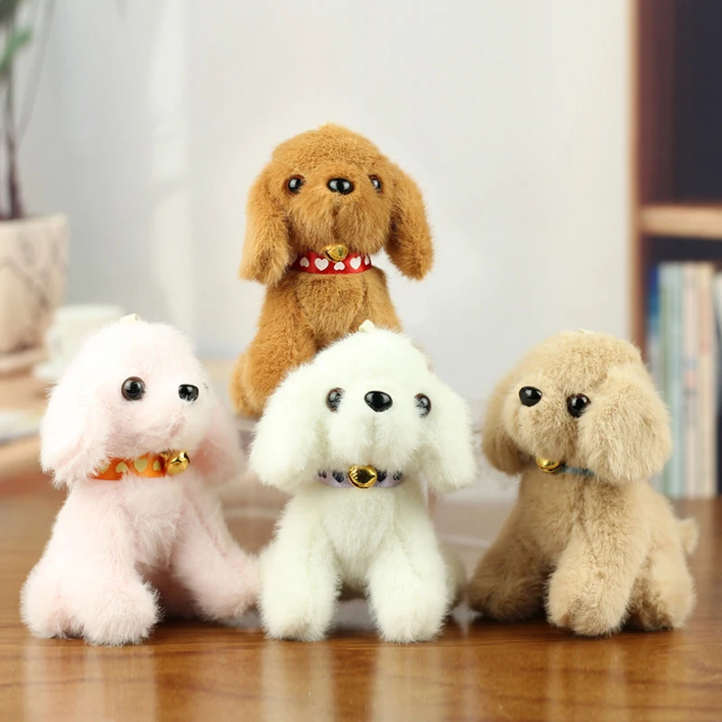 Adorable Little Dog Pendant Cute Plush Doll Toy Keychain Kawaii Fluffy Stuffed Pendant Schoolbag Decoration Lovely Creative Gift