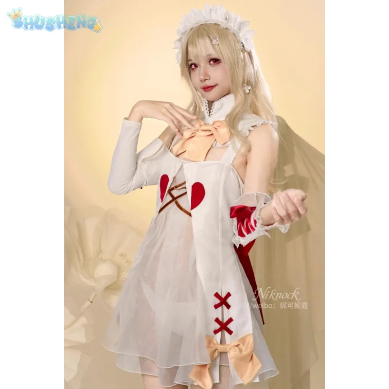 مصير FGO Illyasviel von Einzbern تأثيري أنيمي مصير/كاليد بطانة زي أغطية الرأس قفازات التعادل الدعائم فستان الهالوين النساء مجموعة