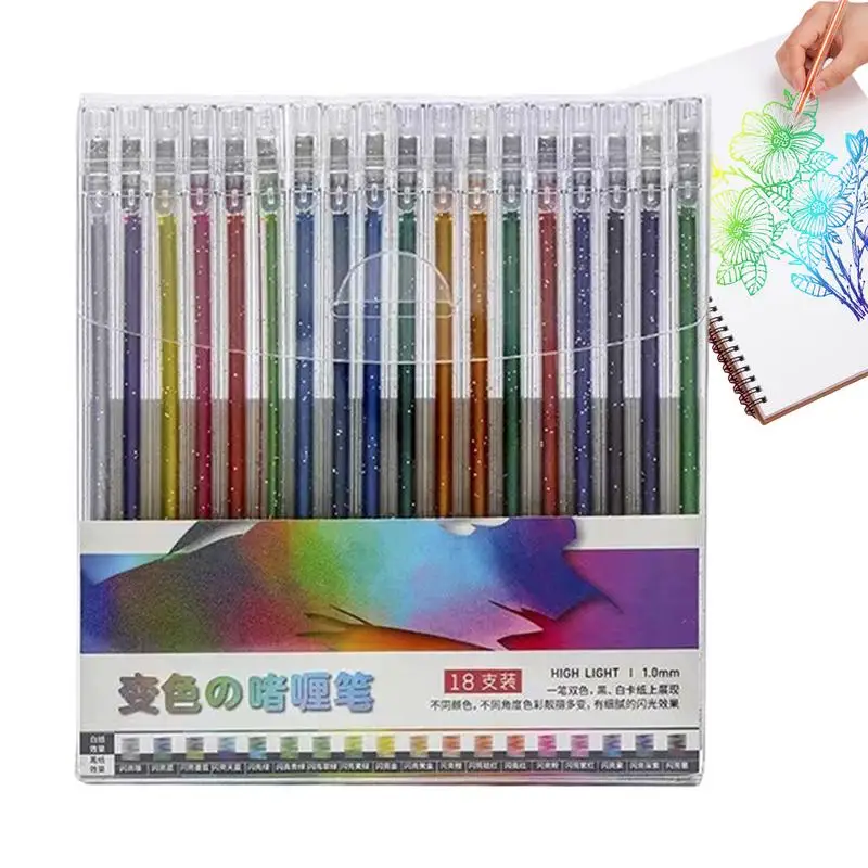 Colorful Gel Pen Set Glitter Colored Sparkle Markers Pens Colors Sparkle Art Glitter Pens For Doodling Drawing Writing School