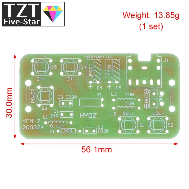 76-108MHz FM Stereo Radio DIY Kit Wireless FM Receiver Module Frequency Modulation Electronics Soldering Practice Project