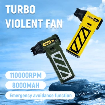 110000RPM Mini Turbo Jet Fan USB Rechargeable Brushless Motor Portable Dust Blower 8000mah Dusting Hair Dryer Adjustable Speed ​​F
