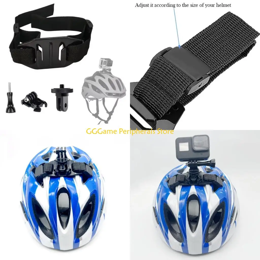 

U55B Portable Helmet Straps System Mounting Cameras on Ventilated Safety Helmets