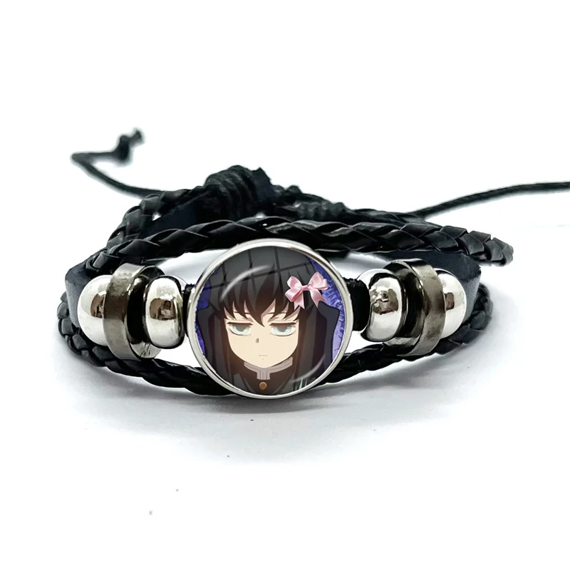 Cute Anime Muichiro Tokito Demon Slayer Bracelets Art Multilayer Braided Bracelets Bangles Handmade Jewelry Gifts