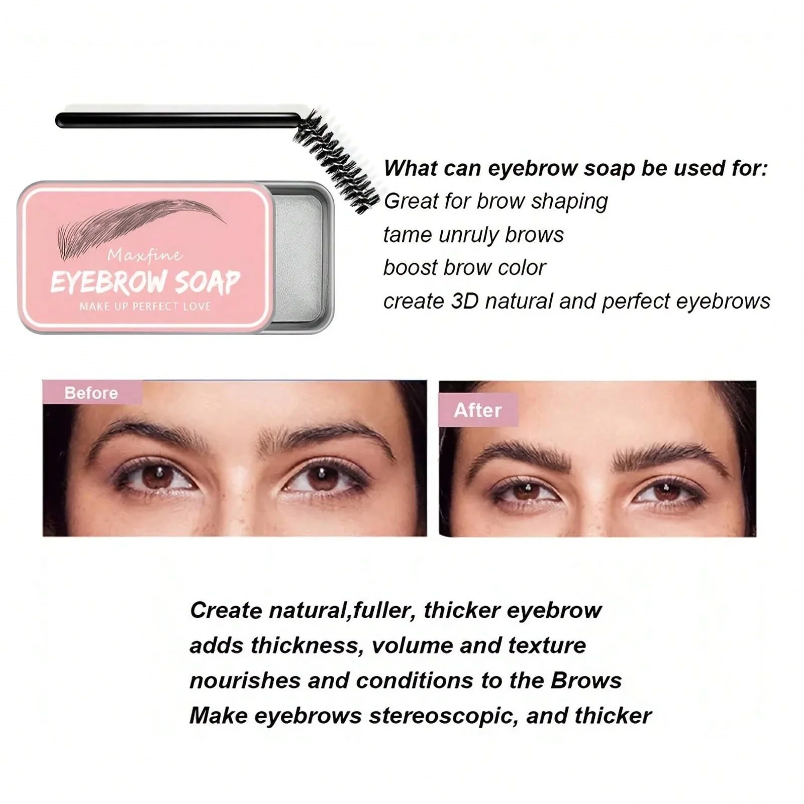 1PC Transparent Eyebrow Styling Wax Soap Set, Long-lasting Natural Hold, Portable Brow Gel for Shaping & Setting