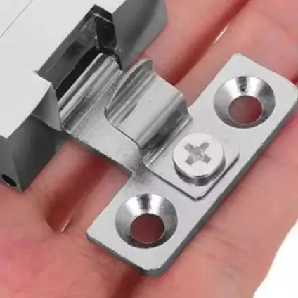 4Pack Frameless Glass Door Hinges 90 Degree Self-Locking Spring Catch Zinc Alloy Hardware For Kitchen Bathroom Cabinets