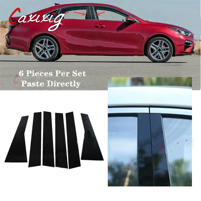 6Pcs Door Window Pillar Post Trim Molding Cover for Kia Forte Sedan Hatcback Cerato K3 2019 2020 2021 2022 2023 Car Stickers