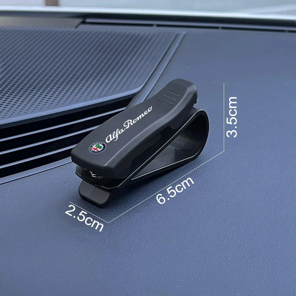 Sunglasses Clip Auto Sun Visor Car Glasses Case Card Ticket Pen Holder For Alfa Romeo 159 Giulietta Stelvio 4C MITO 156 Giulia