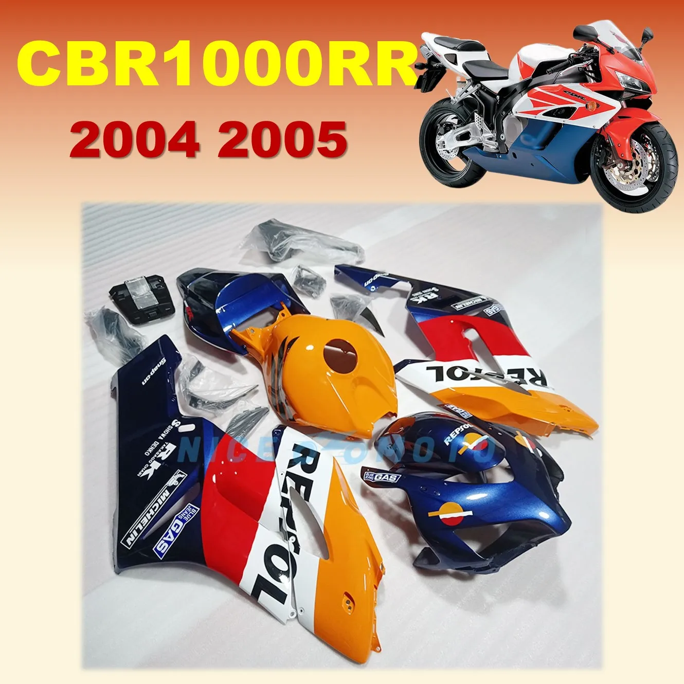 

Подходит для литьевого кузова для HONDA CBR1000RR 2004 2005 CBR1000 RR CBR-1000RR 04 05, комплекты обтекателей для мотоциклов