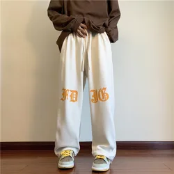 Korean Harajuku Joggers Sweatpants Women Letter Print Wide Leg Pants Bf Hip Hop Streetwear Loose Casual Straight Trousers Y2K