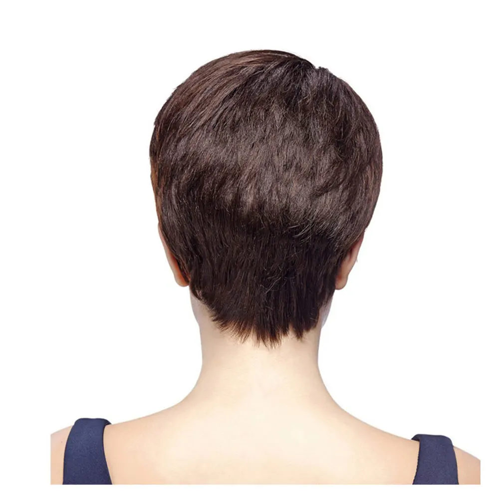 Short Brown Wig Pixie Cut Wigs Human Hair Newmi Short Pixie Wigs Capless Full Machine Beginner Friendly Wig Brown Colored Wig