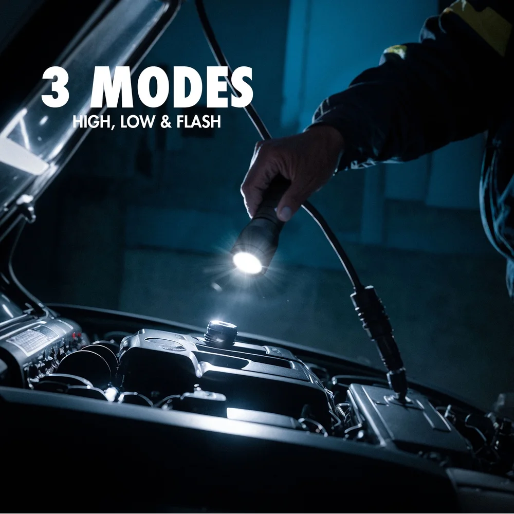 مصباح يدوي LED 750 لومن 3 عبوات مقاوم للماء ومقاوم للصدمات وبطاريات ألومنيوم متينة متضمنة للتخييم في حالات الطوارئ والمشي لمسافات طويلة #4